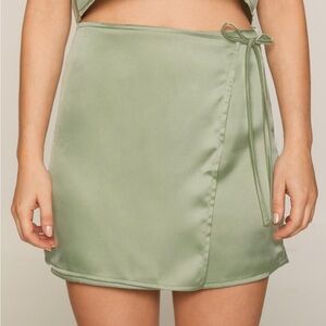 NWT Size 8 NastyGal Satin Wrap Mini Skirt